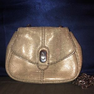 Sparkly Gold Mini Bag with Chain Link Strap